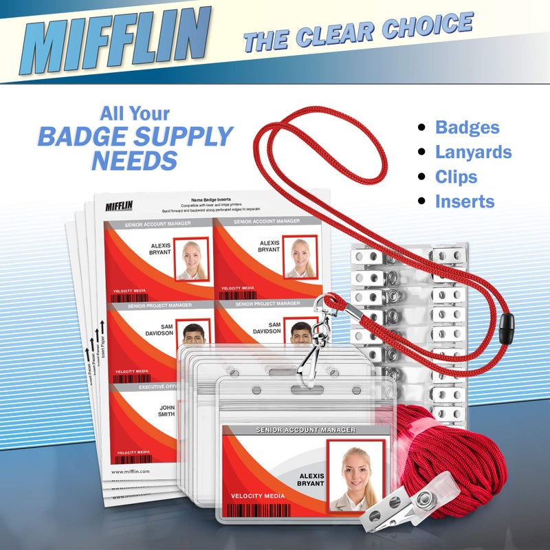 MIFFLIN-USA - Adjustable Safety Breakaway Lanyards for ID Badges, Identification Cards & Name Tags - Red, 36 Inch, Bulk Pack of 100 - Image 4